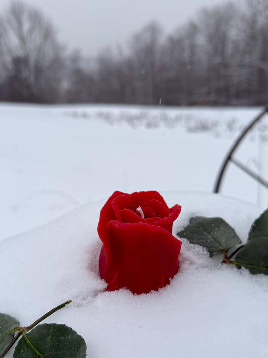 Pure Beeswax Candle - Rose Bud